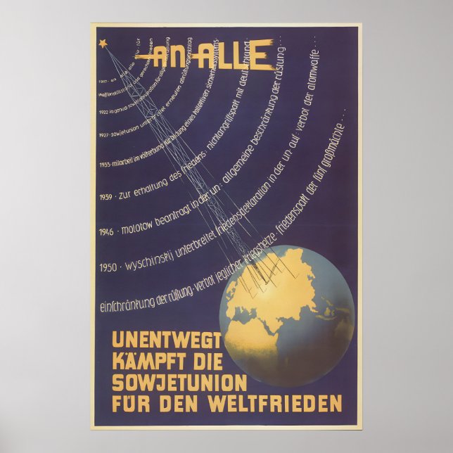 Eastern German Propaganda Poster Unwavering fights (Front)