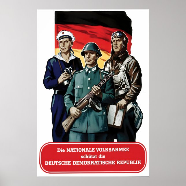 Eastern Germany Propaganda Poster NVA The National (Front)