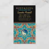 Eastern Gold Lotus Flower Yin Yang Business Cards (Back)