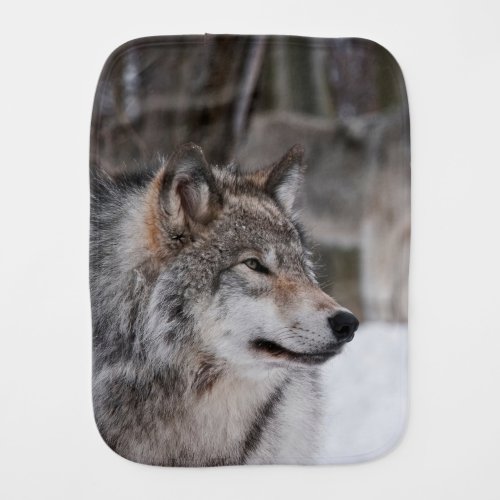 Eastern Gray Wolf Baby Burp Cloth