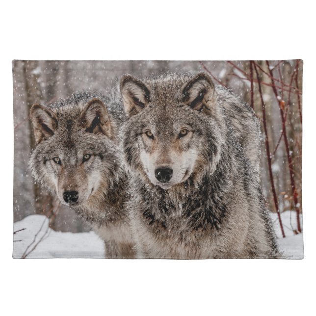 Eastern Gray Wolf  Cloth Placemat (Front)