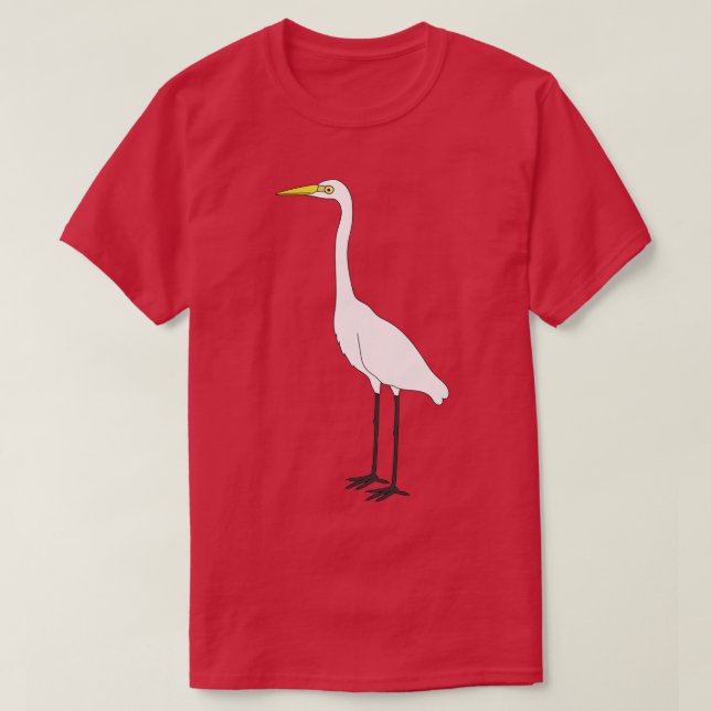 Eastern Great Egret on Black T-Shirt (Design Front)