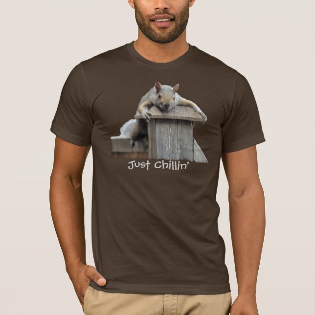 Eastern Grey Squirrel Just Chillin' Funny T-Shirt (Front)
