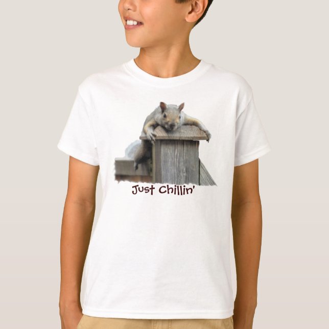 Eastern Grey Squirrel Just Chillin' Funny T-Shirt (Front)