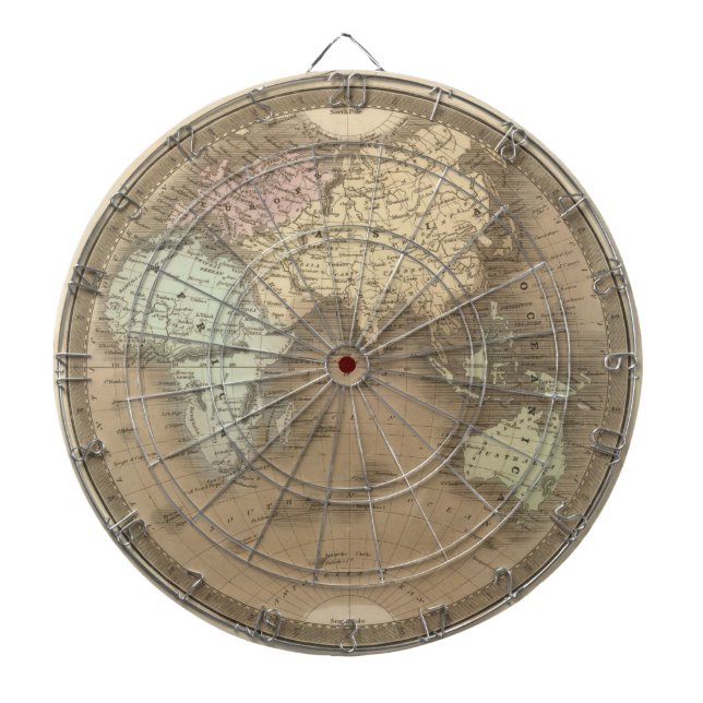 Eastern Hemisphere 14 Dartboard With Darts (Front)