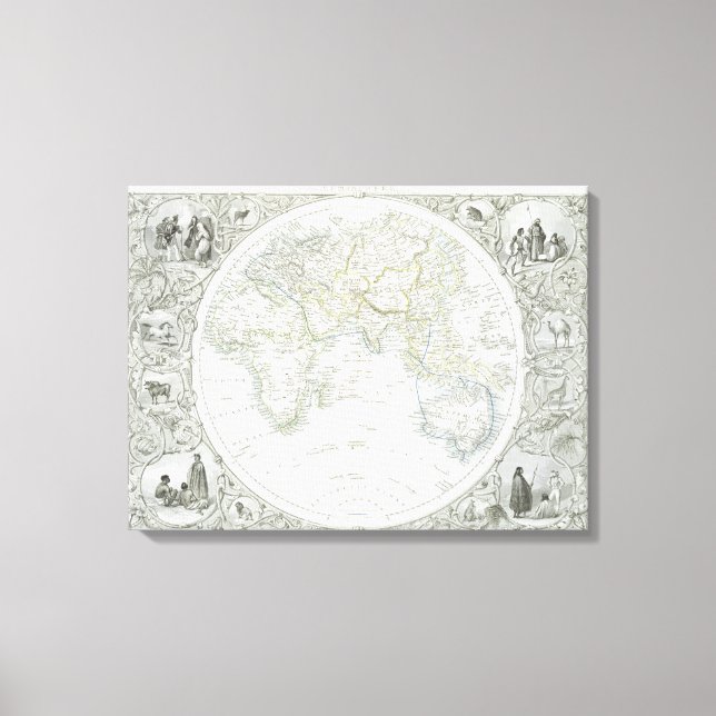 Eastern Hemisphere, from a Series of World Maps pu Canvas Print (Front)