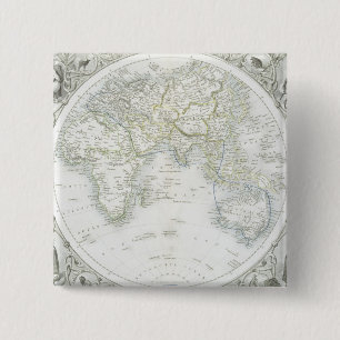 Eastern Hemisphere, from a Series of World Maps pu Pinback Button