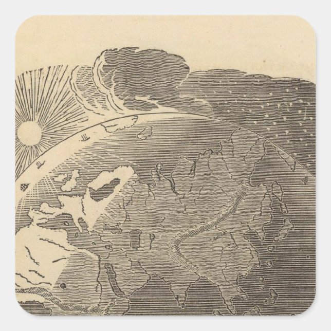 Eastern Hemisphere Map by Goodrich Square Sticker (Front)