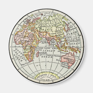 Eastern Hemisphere Map Globe Travel Art Magnet