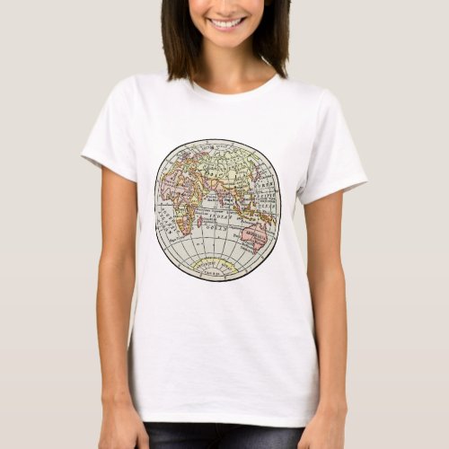 Eastern Hemisphere Map Globe Travel Art T_Shirt