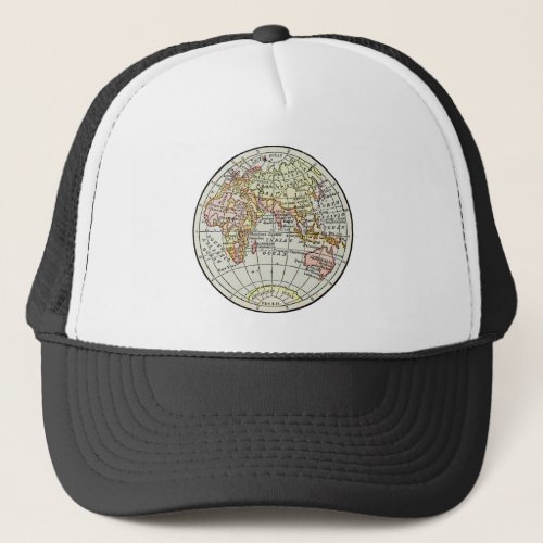 Eastern Hemisphere Map Globe Travel Art Trucker Hat