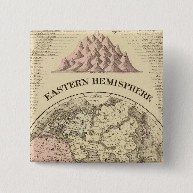 Eastern Hemisphere Pinback Button (Front)