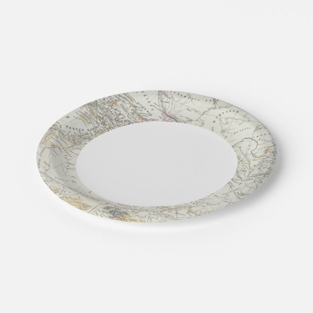 Eastern Hemisphere World Map Paper Plates (Angled)