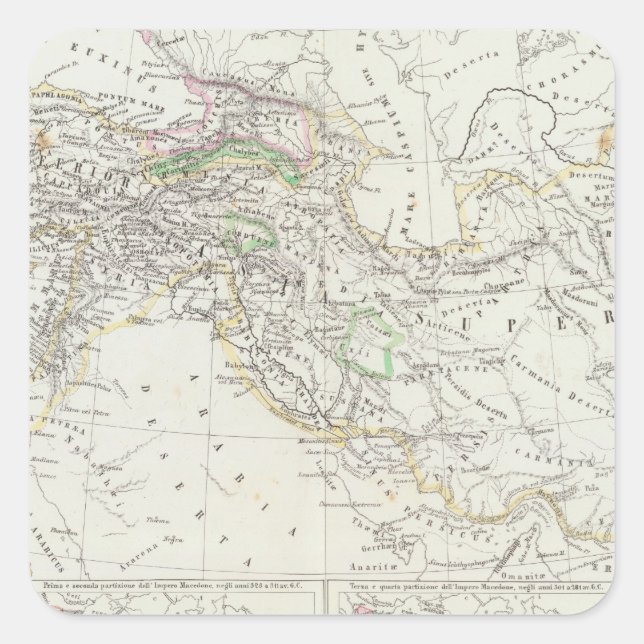 Eastern Hemisphere World Map Square Sticker (Front)