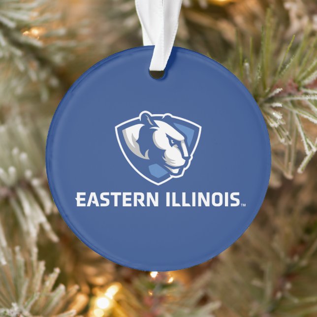 Eastern Illinois Panthers Head and Wordmark Logo Ornament (Tree)