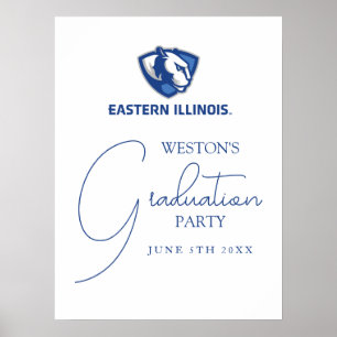 Eastern Illinois Panthers Head and Wordmark Logo Poster