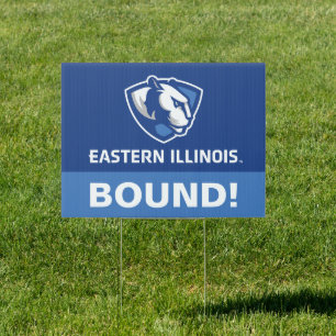 Eastern Illinois Panthers Head and Wordmark Logo Sign