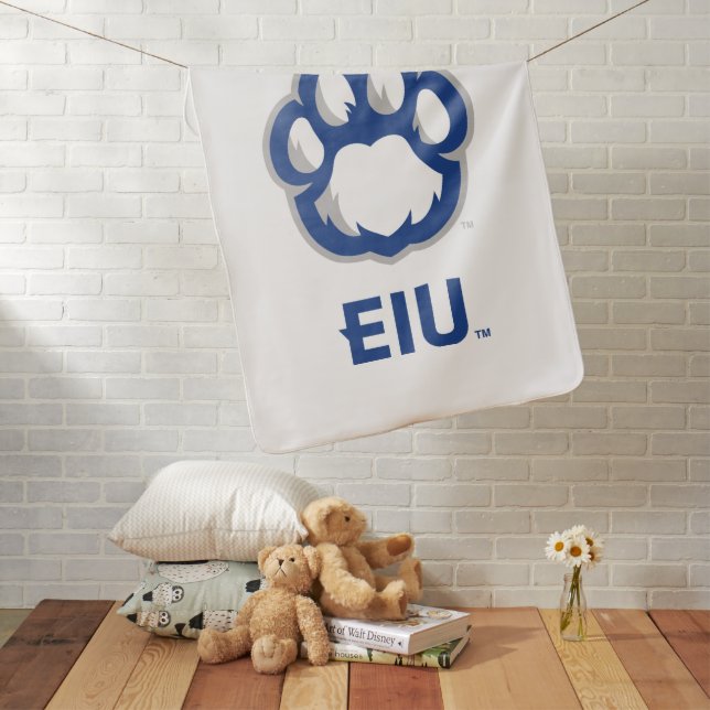 Eastern Illinois Panthers Paw Print & EIU Baby Blanket (In Situ)