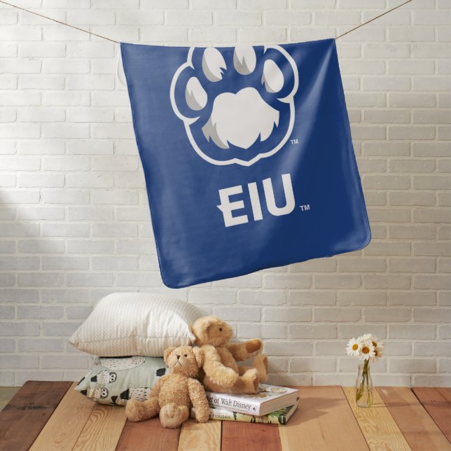 Eastern Illinois Panthers Paw Print & EIU Baby Blanket (In Situ)