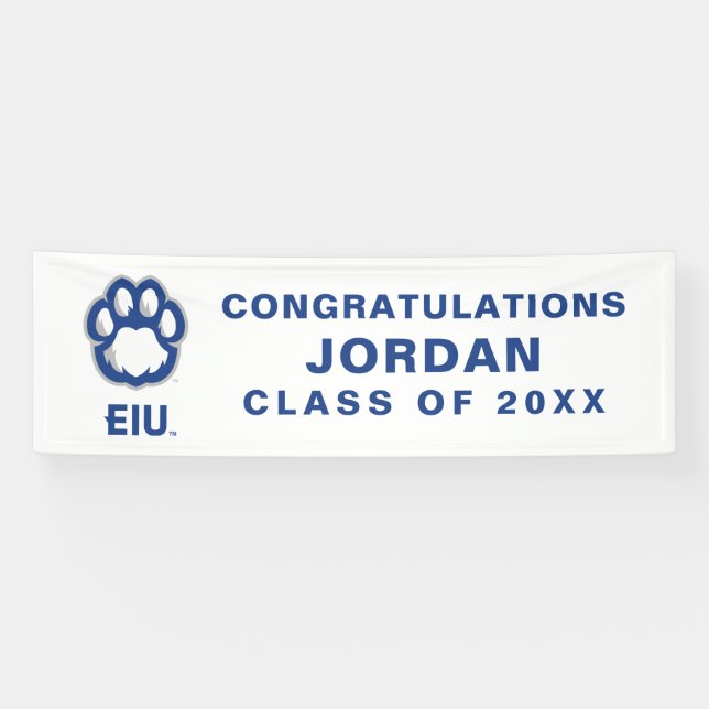 Eastern Illinois Panthers Paw Print & EIU Banner (Horizontal)