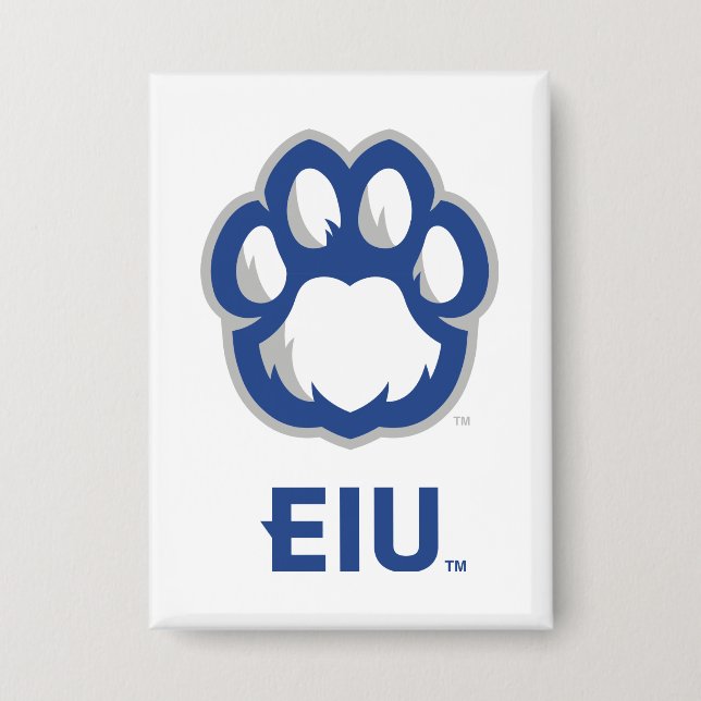 Eastern Illinois Panthers Paw Print & EIU Button (Front)