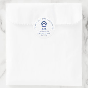 Eastern Illinois Panthers Paw Print & EIU Classic Round Sticker