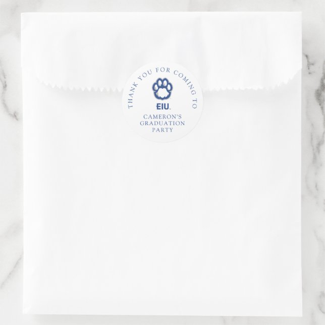 Eastern Illinois Panthers Paw Print & EIU Classic Round Sticker (Bag)