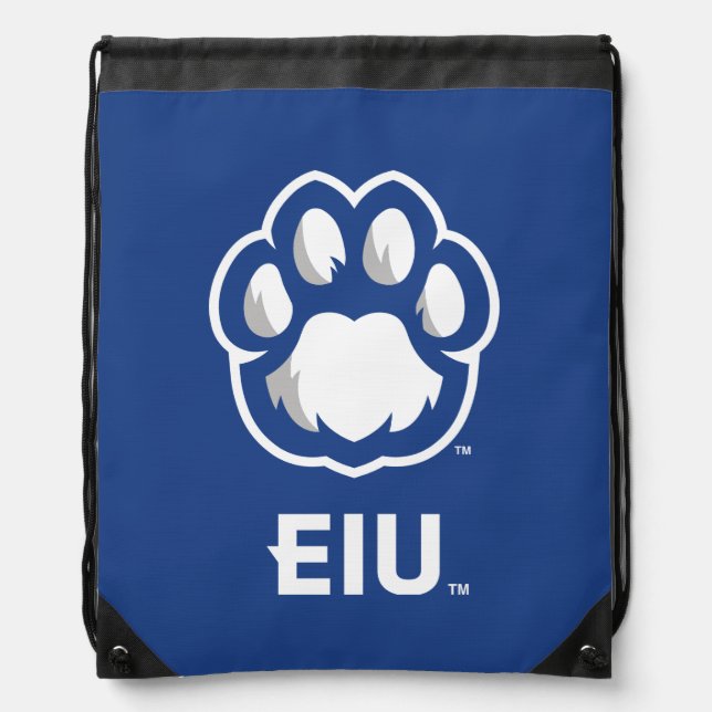 Eastern Illinois Panthers Paw Print & EIU Drawstring Bag (Front)
