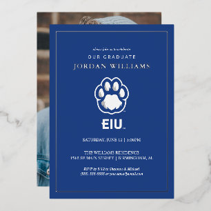 Eastern Illinois Panthers Paw Print & EIU Foil Invitation