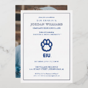 Eastern Illinois Panthers Paw Print & EIU Foil Invitation