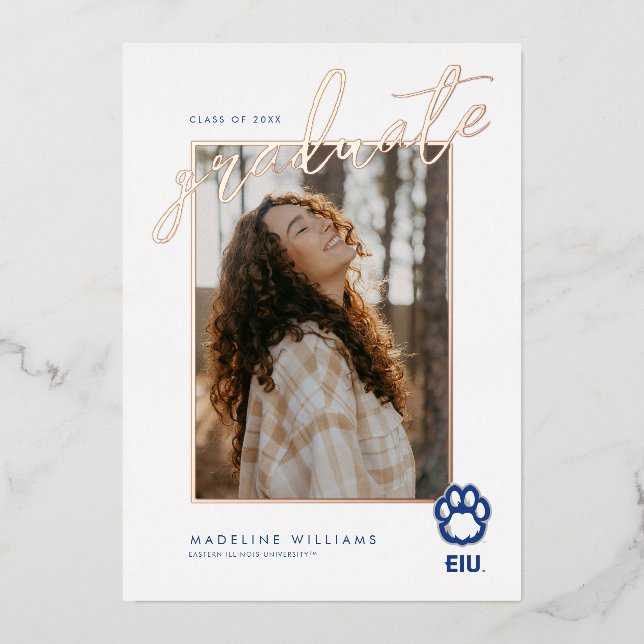 Eastern Illinois Panthers Paw Print & EIU Foil Invitation (Front)