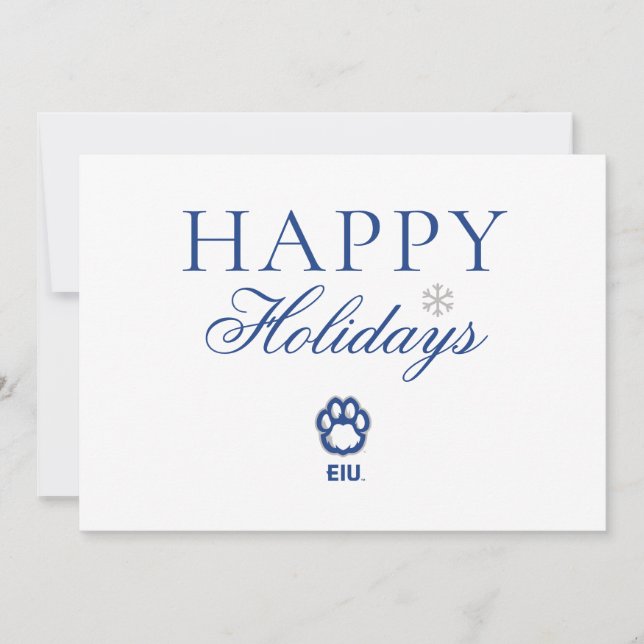 Eastern Illinois Panthers Paw Print & EIU Holiday Card (Front)