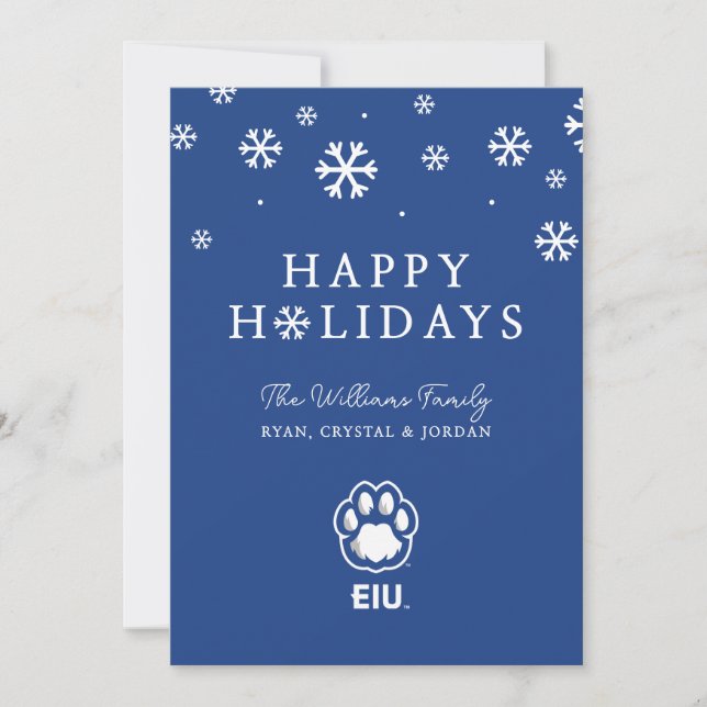 Eastern Illinois Panthers Paw Print & EIU Holiday Card (Front)