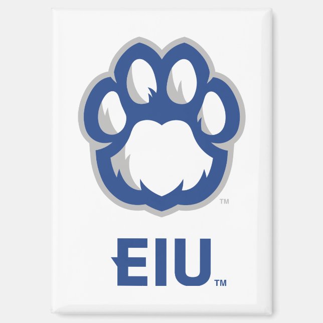 Eastern Illinois Panthers Paw Print & EIU Magnet (Front)