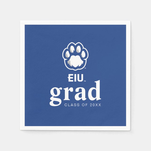Eastern Illinois Panthers Paw Print & EIU Napkins (Front)