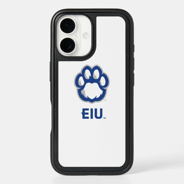 Eastern Illinois Panthers Paw Print & EIU Otterbox iPhone Case (Back)