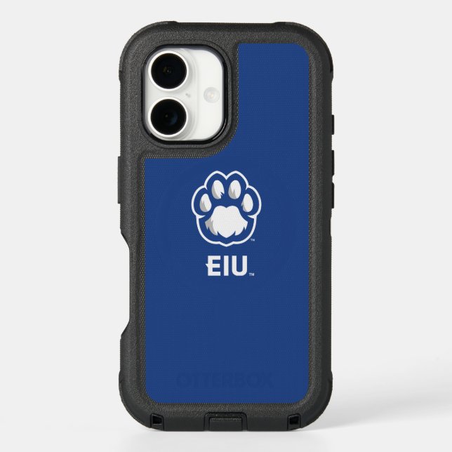 Eastern Illinois Panthers Paw Print & EIU Otterbox iPhone Case (Back)