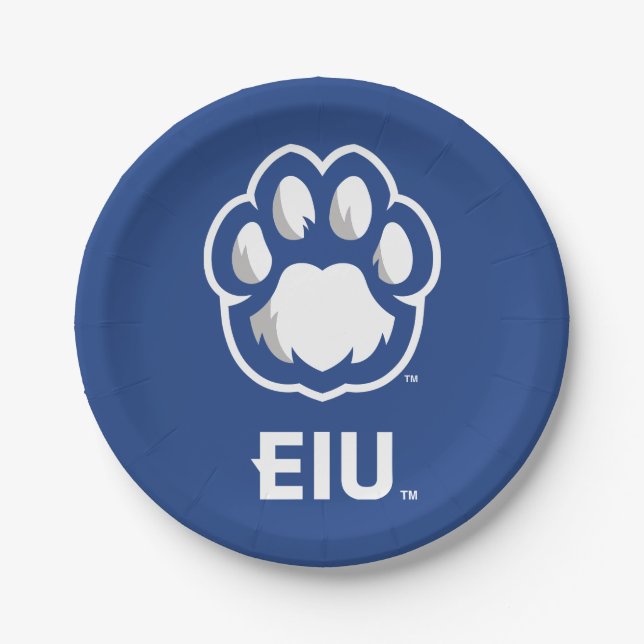 Eastern Illinois Panthers Paw Print & EIU Paper Plates (Front)