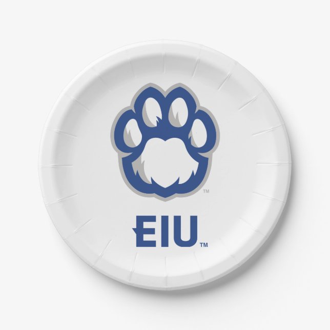 Eastern Illinois Panthers Paw Print & EIU Paper Plates (Front)