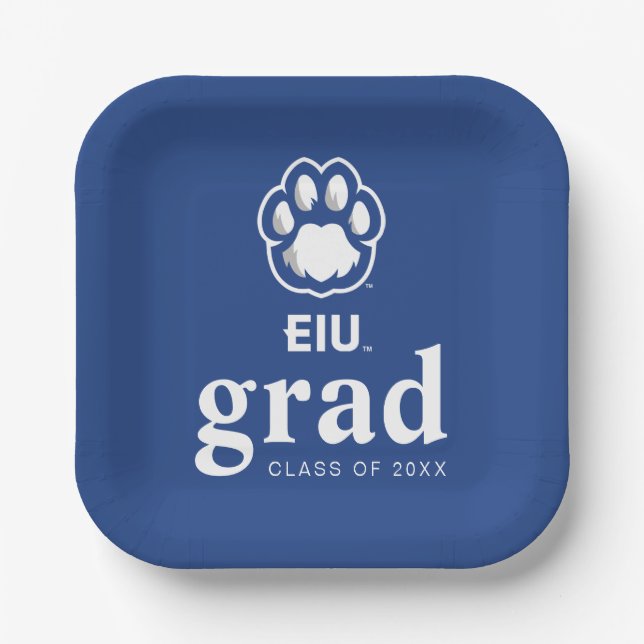 Eastern Illinois Panthers Paw Print & EIU Paper Plates (Front)