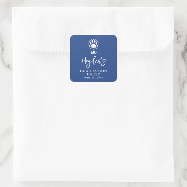 Eastern Illinois Panthers Paw Print & EIU Square Sticker (Bag)