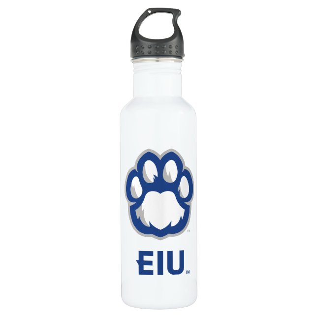 Eastern Illinois Panthers Paw Print & EIU Stainless Steel Water Bottle (Front)