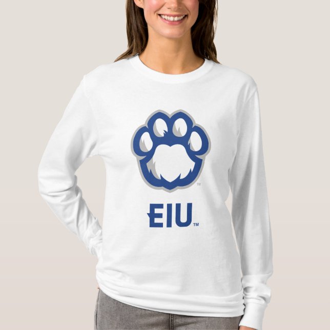 Eastern Illinois Panthers Paw Print & EIU T-Shirt (Front)