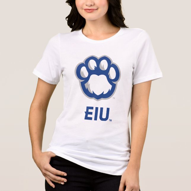 Eastern Illinois Panthers Paw Print & EIU Tri-Blend Shirt (Front)