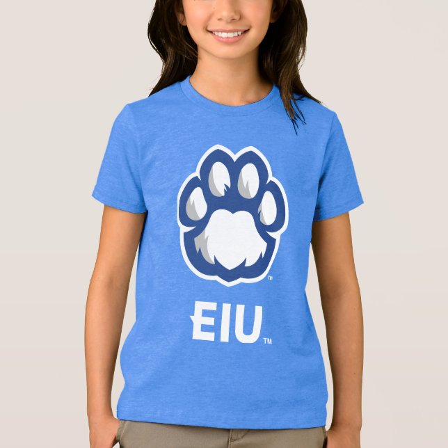 Eastern Illinois Panthers Paw Print & EIU Tri-Blend Shirt (Front)