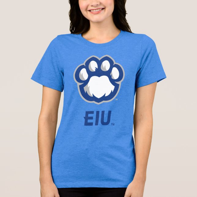 Eastern Illinois Panthers Paw Print & EIU Tri-Blend Shirt (Front)