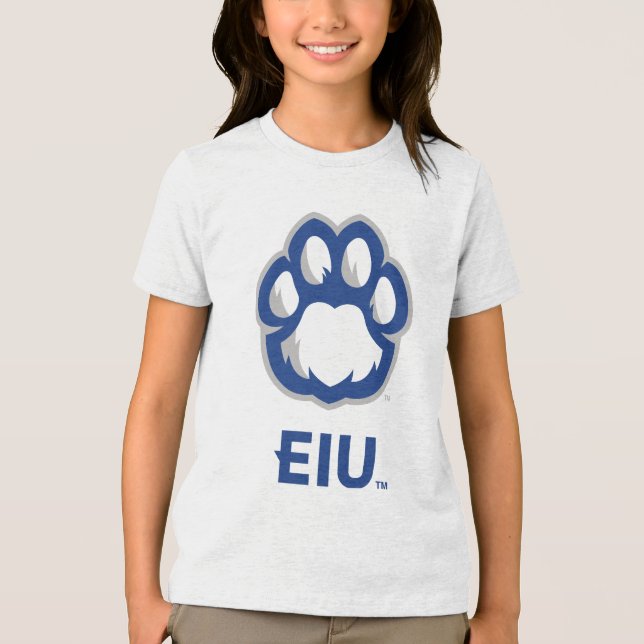 Eastern Illinois Panthers Paw Print & EIU Tri-Blend Shirt (Front)