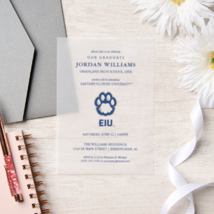 Eastern Illinois Panthers Paw Print & EIU Vellum Invitations