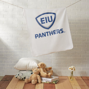 Eastern Illinois Panthers Shield & Wordmark Logo Baby Blanket