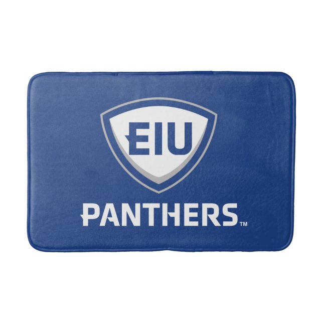 Eastern Illinois Panthers Shield & Wordmark Logo Bath Mat (Front)